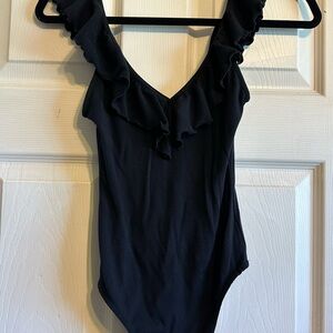 Wilfred Black‎ Ruffled Bodysuit Top